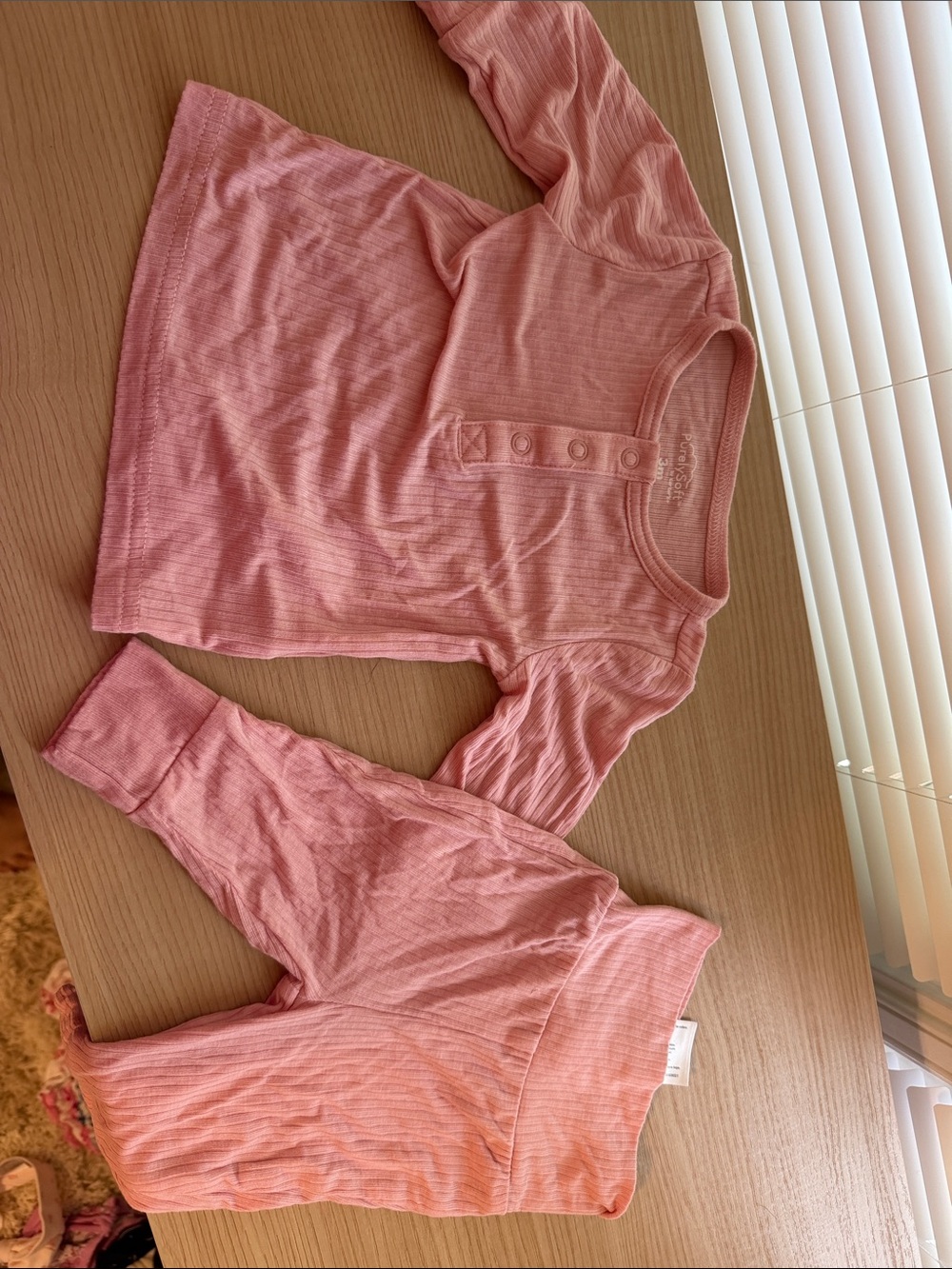 Carter’s PureSoft 3M Pink Ribbed Two-Piece Baby Pajama Set